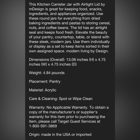 mDesign acrylic airtight apothecary storage organizer canister jars set of 4 - Picture 7 of 9